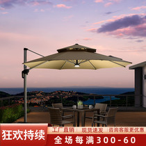 Purple leaf outdoor parasol courtyard umbrella large parasol Garden Terrace Villa outdoor stall umbrella with lamp Roman umbrella