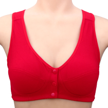 Red life year mother underwear bra female middle-aged and elderly people without steel ring vest front buckle cotton bra cow year