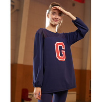 gymna retro college style long-sleeved sports t-shirt women loose breathable net red quick-drying yoga fitness clothes blouse women