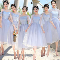 Bridesmaid costume fairy temperament short female sister Group dress dress long evening dress adult ceremony student Korean Spring and Autumn Winter