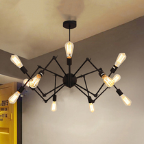 Nordic retro industrial style postmodern minimalist creative personality restaurant bar American country iron spider chandelier