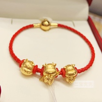 2021 Chow Tai Fook Zodiac cow bracelet flying cow safe gold 999 transfer beads