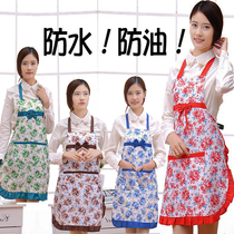 Korean fashion apron women cute kitchen erasable hand cooking overalls cotton linen waist anti-oil water home