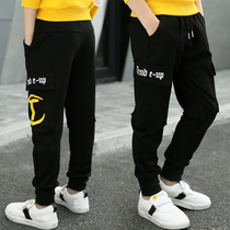 Boys pants childrens spring and autumn casual pants 2021 new black sports pants big boy boys overalls western style