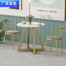 Baking furniture commercial coffee milk tea shop marble dining table dining chair table chair casual combination set table and chair