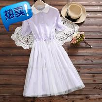 Girls dress 2020 new summer g day big child over the knee long dress 13 girls summer dress dress Princess yarn dress 15