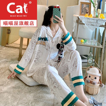 Mickey pajamas womens spring and autumn golden velvet long sleeve suit Korean ins style cartoon winter home clothes two-piece set