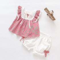 Female child 1 and a half year old girl Summer 2 shorts 2019 new baby girl 0 baby Summer Princess suit 3 clothes