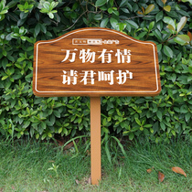 Cue Card Standing Lawn Scenic Spot Sign Park Instructions Signage Display Signs Signs 4 Grass Cozy Stainless Steel