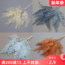 New wedding simulation flower 7 fork Persian leaf silk flower fake flower wedding road lead flower arrangement background floral soft decoration landscape