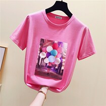 South Korea 2020 Summer new printed T-shirt womens short sleeve loose Korean version cotton slim Joker casual top tide