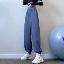 Fitness Girl Bouquet Sport Pants High Waist Running Spring Summer Speed Dry Work Fit Pants Ins Tide Easing Yoga Long Pants New