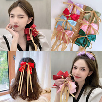 New bow girl tassel streamer hairpin Ancient style Hanfu headdress Hair accessories Ancient costume spring clip hairpin headband