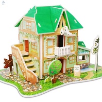  2019 New Lodge Paper Shell House Parquet Meddling Engineering Toys House Children Cardboard Model Kindergarten Play