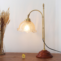 Nordic American retro table lamp Bedroom ins girl Brass nostalgic bedside lamp Middle-aged bedroom study table lamp