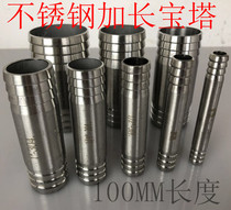 Joint stainless steel double plug pagoda connector 304 hose 4 min 6 segment leather tube double head nozzle straight through extended water pipe