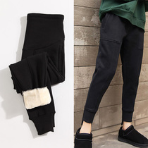 Pregnant women pants outside the bottom fashion Winter plus velvet thick warm cotton pants autumn winter trousers sports pants winter wear