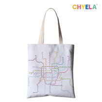 Beijing Shanghai Guangzhou city subway line map hand-held canvas shopping bags to make photos