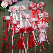 Childrens antique tassel mink hair hairclip hair accessories girls baby retro Chinese style New year headdress childrens side clip