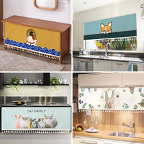 Kitchen cabinet ugly curtain sundry curtain shade shoe cabinet dust curtain window semi-short door curtain Velcro self-adhesive