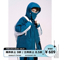  UNVESNO RETRO TOOLING WINTER THICKENED WARM tide brand LOOSE HOODED JACKET DOWN COTTON CLOTHES OVERSIZE