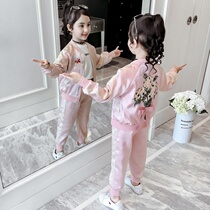 Girl Nets Red Suit 2020 New Autumn Clothing Sports Children Dress Children Foreign Air Spring Autumn Trendy Little Girl Two Sets