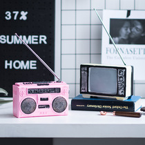 Retro TV Pendulum Display Shop Window Decorations Props Home Decoration Vintage Retro Make Old Crafts Swing Pieces Old Fashioned