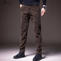 Paolo Flannel Pants Male Pants Trendy Casual Straight Drum Pants Youth Light Core Suede Pants Spring Autumn Elastic Outwear Male Pants