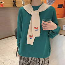 Candy color summer outside Korean autumn knitted fruit shoulder autumn winter shawl female shawl wool neck