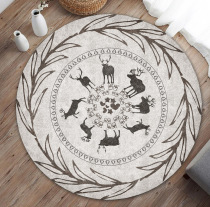 Modern simple cartoon pattern home bedroom model room cloakroom photo swivel chair round carpet