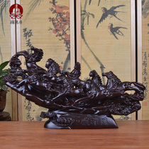 Zen residence eight horses eight Jun male Ebony ebony wood carving ornaments running horse mahogany solid wood carving crafts ornaments
