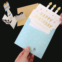 Big door cute Korean greeting card small card message card folding childrens holiday birthday greeting card thank you card gift