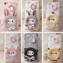 Circle Wood circus animal dinosaur bee panda mobile phone case wool felt poke DIY handmade material