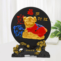Yijia charcoal industry activated carbon carving crafts new Chinese disc office living room bedroom accessories pig carbon carving