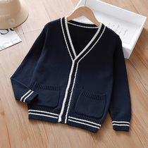 Girl Pure Cotton Sweater Sweatshirt Hooded Jacket Spring Dress New Spring spring Childrens Girl Girl Girl Scout Knit Thin