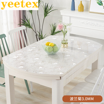Oval dining table cloth Foldable telescopic table tablecloth Transparent PVC soft glass table mat Crystal plate water hot