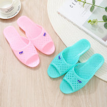 New Summer Woman Home Bathroom Plastic Non-slip Soft Bottom PVC Crystal Flat Heel Not Smelly Feet Mesh Red Gift Slippers