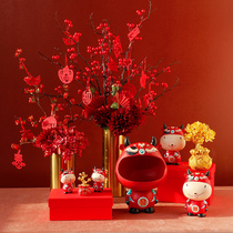New Year decoration gifts Wedding wedding gifts to send new people to move to a new Home Spring Festival New Year ornaments Year of the Ox mascot