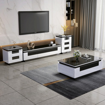 Nordic TV cabinet coffee table combination set Modern simple living room TV cabinet size apartment floor cabinet complete set