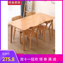 Household luxury whole small household European style solid wood combination 4 tables and chairs light luxury oak dining table customized dining table simple household