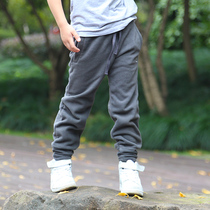 (Special clearance) Outdoor childrens fleece pants warm breathable autumn and winter leisure running sports trousers warm