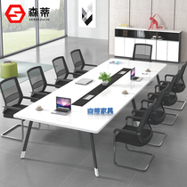 Office furniture Bar conference table Long table Simple modern conference room Staff training table Office desk and chair combination