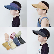 Boys Girls Sunscreen Skylight Hat Sun Baby Grassless Hat Kids Sunshade Hat Summer Thin