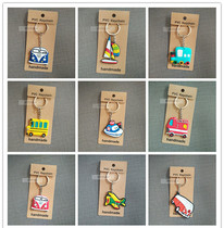 Cartoon keychain soft plastic creative gift keychain Vehicle car airplane backpack charm key chain