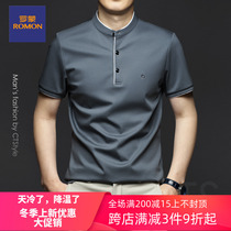 Romon Ice Silk polo shirt men summer thin high end men Ice feel T-shirt short sleeve 2021 new mens Cotton