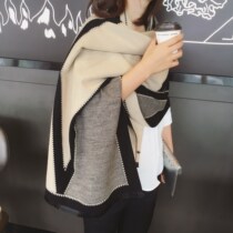  Korean double-sided cashmere scarf womens winter wild office air-conditioned room summer sunscreen shawl outside spring and autumn dual-use