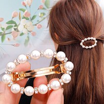 Half hairclip rhinestone headgear Korean adult flat spring clip about horsetail clip Joker top clip personalized hair clip