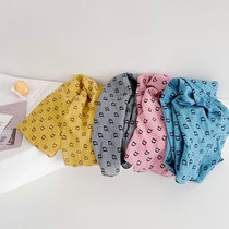 2021 spring and autumn thin children's scarf for boys and girls cotton and linen letter printed scarf Korean fashion soft warm