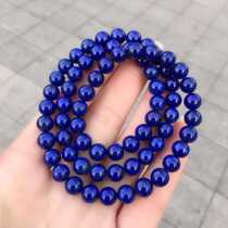 Natural Afghan emperors Qingzzing gold stone 7 5mm Three circles Handchain Women Fashion 100 Lapped Sapphire Round Pearl Handstring