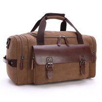 Large-capacity handbag travel bag mens short-distance business trip luggage bag shoulder canvas bag travel bag duffle bag